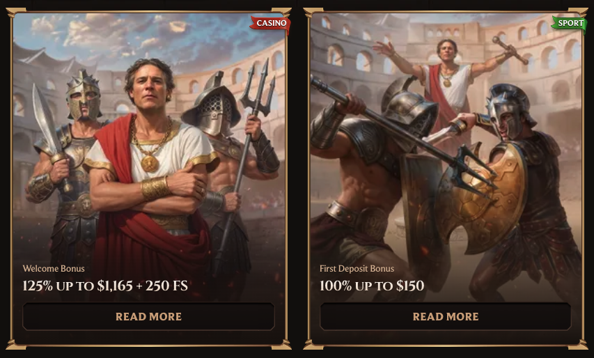 Welcome bonus and first deposit bonus cards